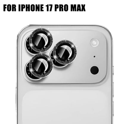 For iPhone 17 Pro Max 17Air 16 Metal Glitter Bling Lens Film HD Glass Camera Protective Cap For iPhone15 Camera Protector Ring RELUX.STORE