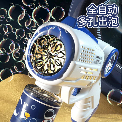 New Porous Astronaut Electric Bubble Gun Kid Toy Bubbles Machine Automatic Soap Blower with Light Summer Outdoor Party Games toy RELUX.STORE