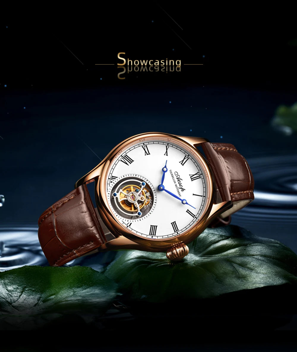 Aesop Real Flying Tourbillon Movement Mechanical Watches Luxury Watch for Men Skeleton Tourbillon Watch Sapphire Official StoreS