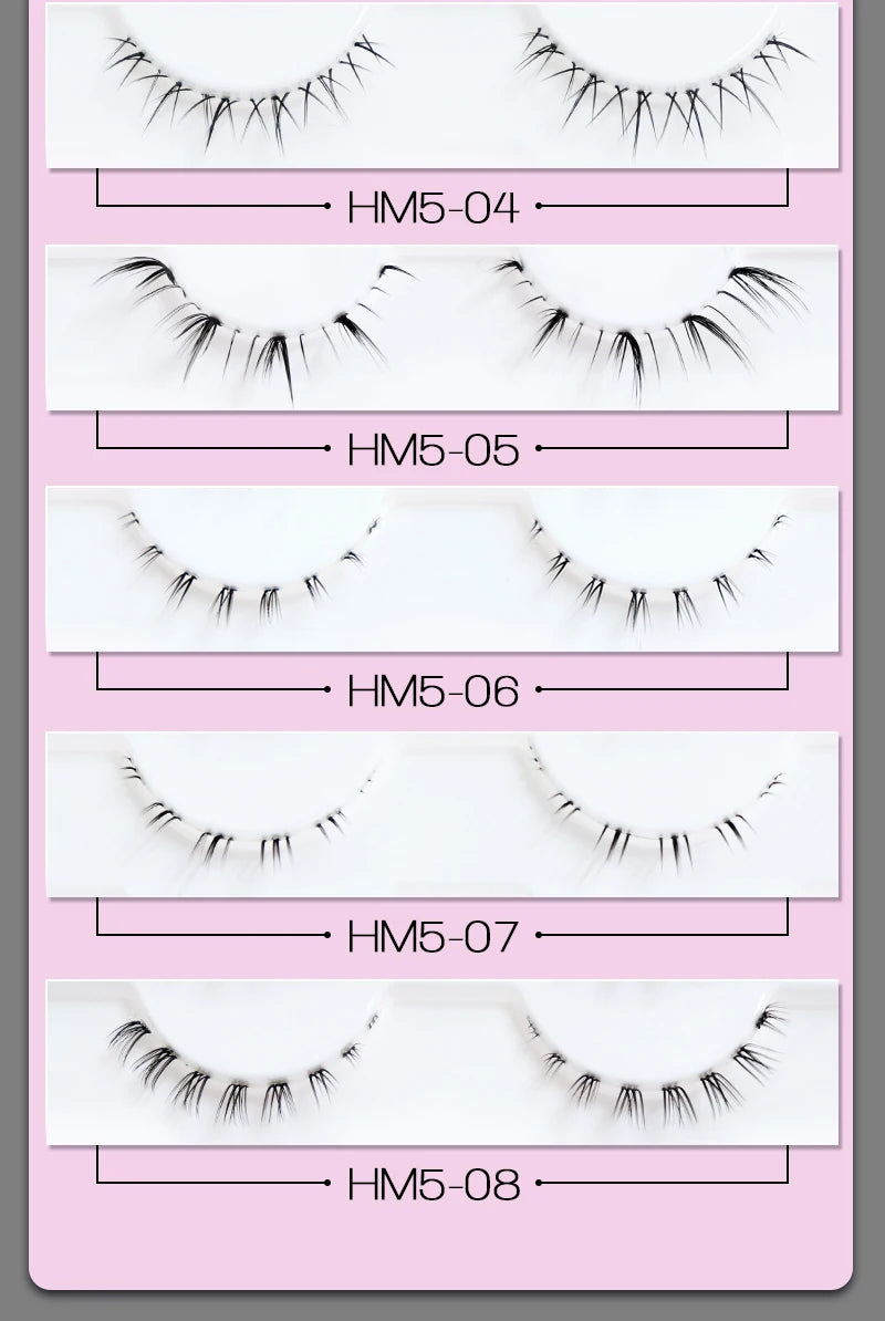 10Pairs Bottom Eyelashes Manga Lower Lashes Clear Band Wispy Small Flame Under Eye Lashes Korean Makeup Cosplay Tools RELUX.STORE