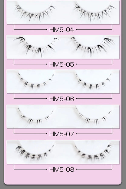 10Pairs Bottom Eyelashes Manga Lower Lashes Clear Band Wispy Small Flame Under Eye Lashes Korean Makeup Cosplay Tools RELUX.STORE