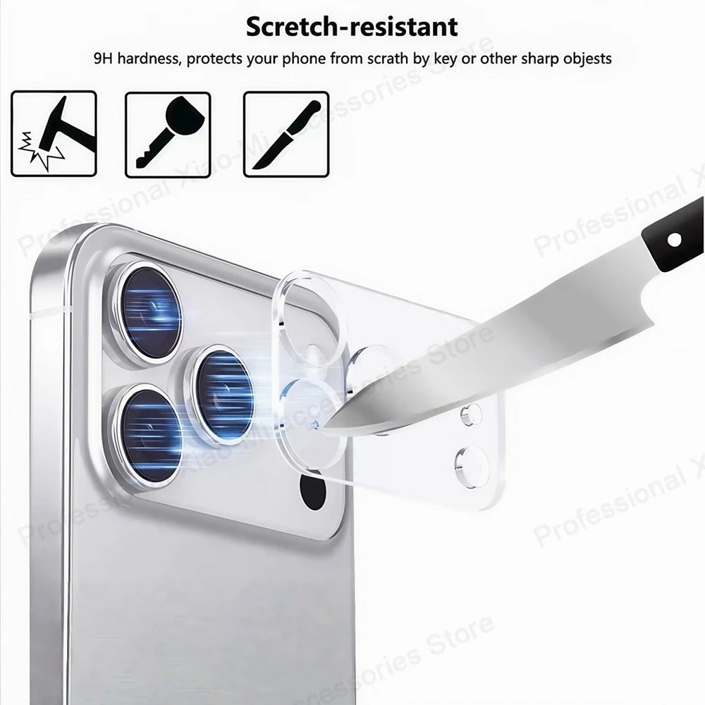 3PCS Full Cover Camera Lens Protector Glass For iPhone 17 Pro Max Air 16 15 14 Pro Max Anti-scratch Waterproof Clear Lens Glass RELUX.STORE