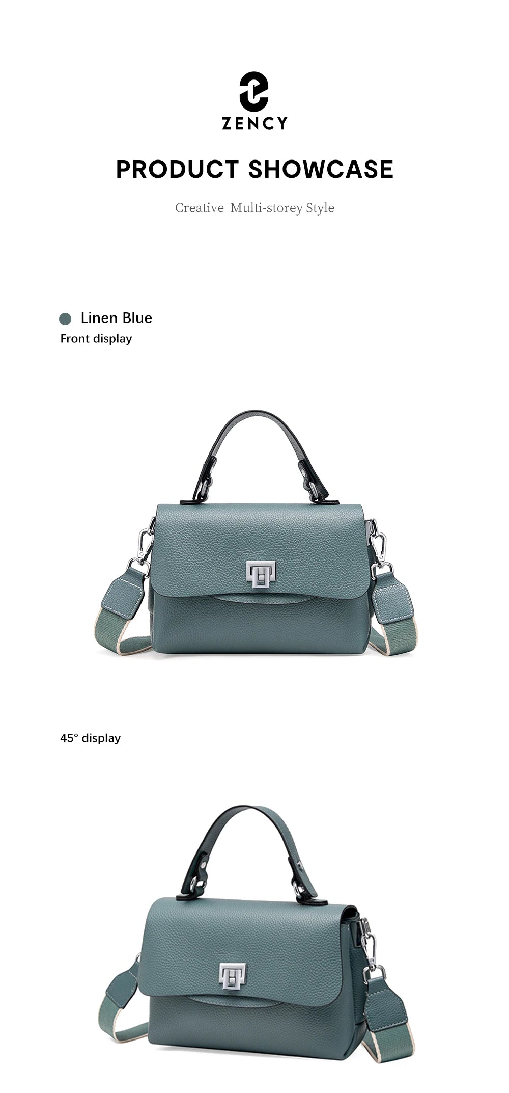 Zency Women's Genuine Leather Top-Handle Bag Simple Fashion Envelope Luxury Brand Shoulder Handbag Small Crossbody for Female RELUX.STORE