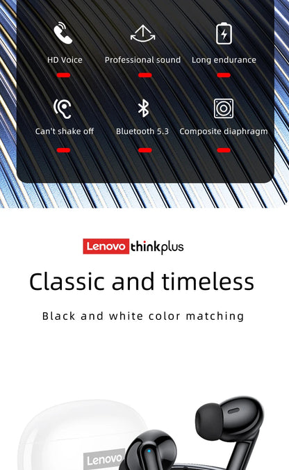 Lenovo Thinkplus XT88 in Ear Bluetooth Earphones with Dual Microphones, Stereo Noise Reduction, Bass HIFI Touch Earphones RELUX.STORE