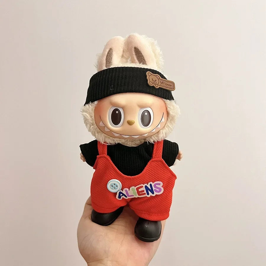 Labubu Clothing Popular New Products Fashion Velcro 17cm Doll Cute Dress Casual Set Skirt Plush Toy Clothing