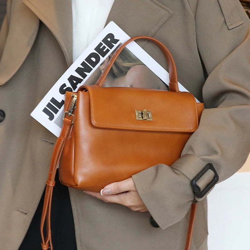 Women Cowhide Genuine Leather Tote Bag Lady Designer Luxury Soft Leather Handbag Fashion Crossbody Bags Female Shoulder Handbag RELUX.STORE