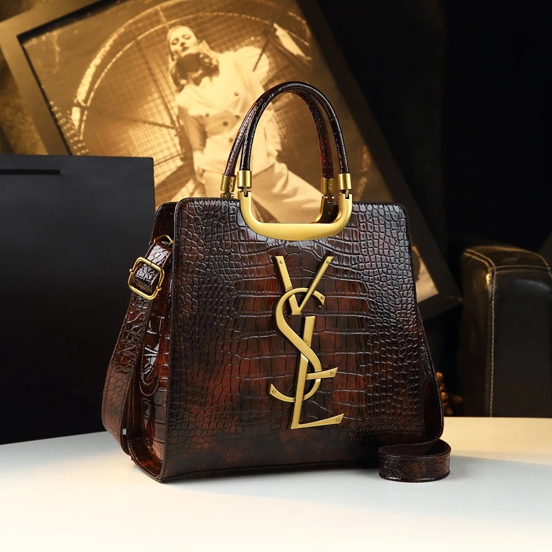 High-grade light luxury handbag 2024 new autumn and winter fashion Tote bag women's crocodile print single shoulder crossbodybag RELUX.STORE