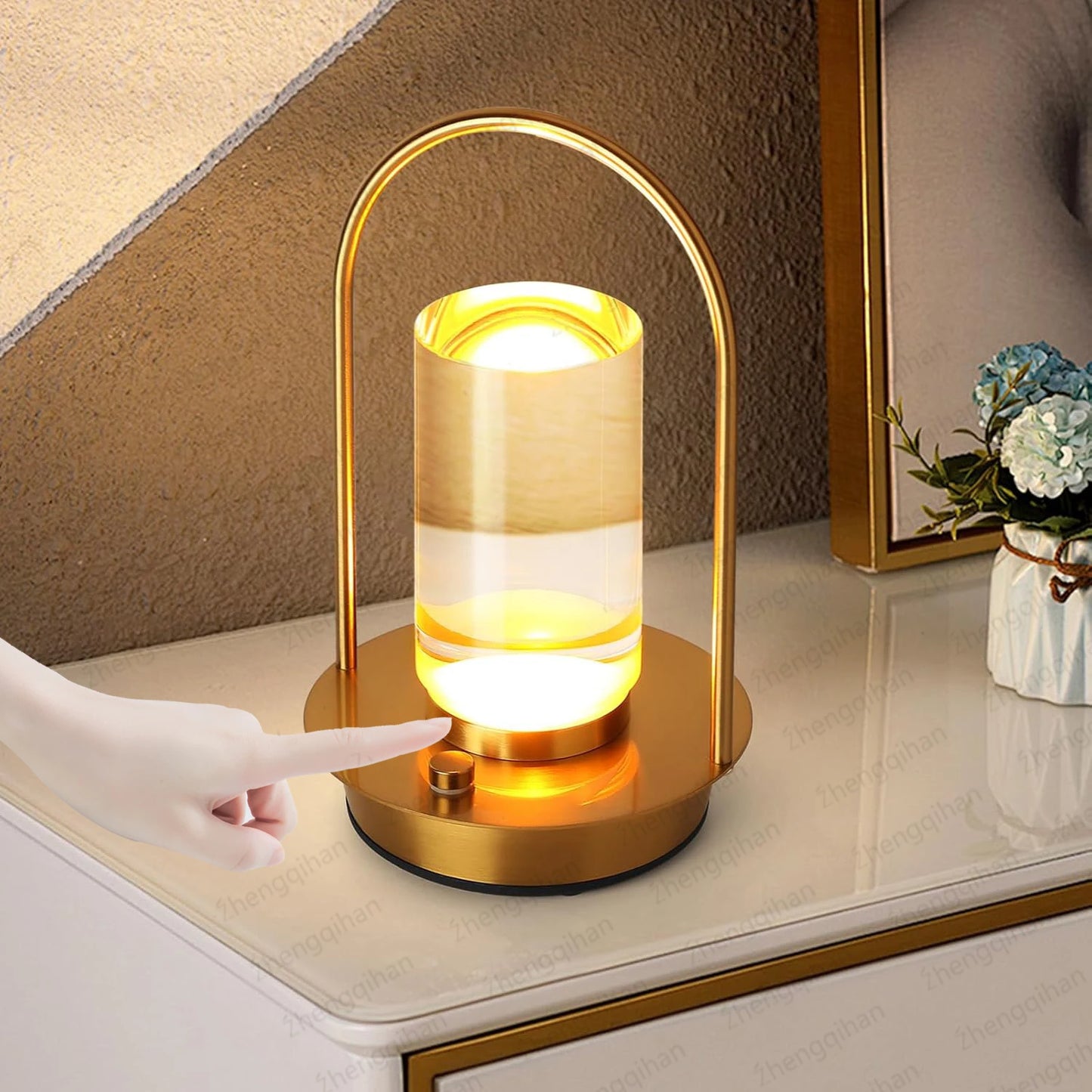 Table Lamp LED Touch Sensor Desktop Night Light Rechargeable Wireless Reading Lamp for Restaurant Hotel Bar Bedroom Decor Light