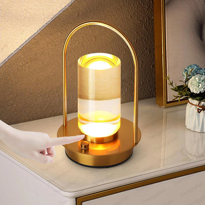 Table Lamp LED Touch Sensor Desktop Night Light Rechargeable Wireless Reading Lamp for Restaurant Hotel Bar Bedroom Decor Light