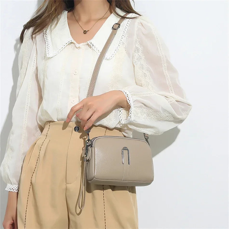 Genuine Leather Shoulder Bag Luxury Women's Handbags Bag for Woman 2024 Female Clutch Phone Bags Casual Crossbody Messenger Bags