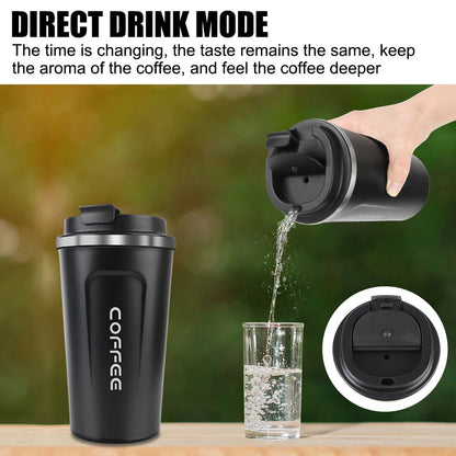 Thermo Cafe Coffee Mug Car Thermos Mug 380/510ML Leak_Proof Travel Thermo Cup for Tea Water Coffee Double Stainless Steel RELUX.STORE