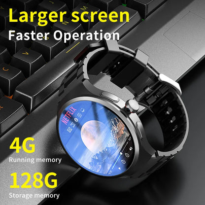 GoldenSpike 4GB+128GB Smart Watch 1.75inch Amoled Smartwatch With 180° Rotary Camera GPS Position WIFI Sim Card Slot Video Call