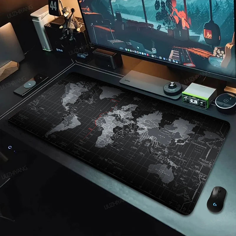 Black map Mouse Pad XXL Office Mousepad Computer Keyboard Pads MouseMat Gamer Soft Office Carpet Table Mat New Desktop Desk Mats