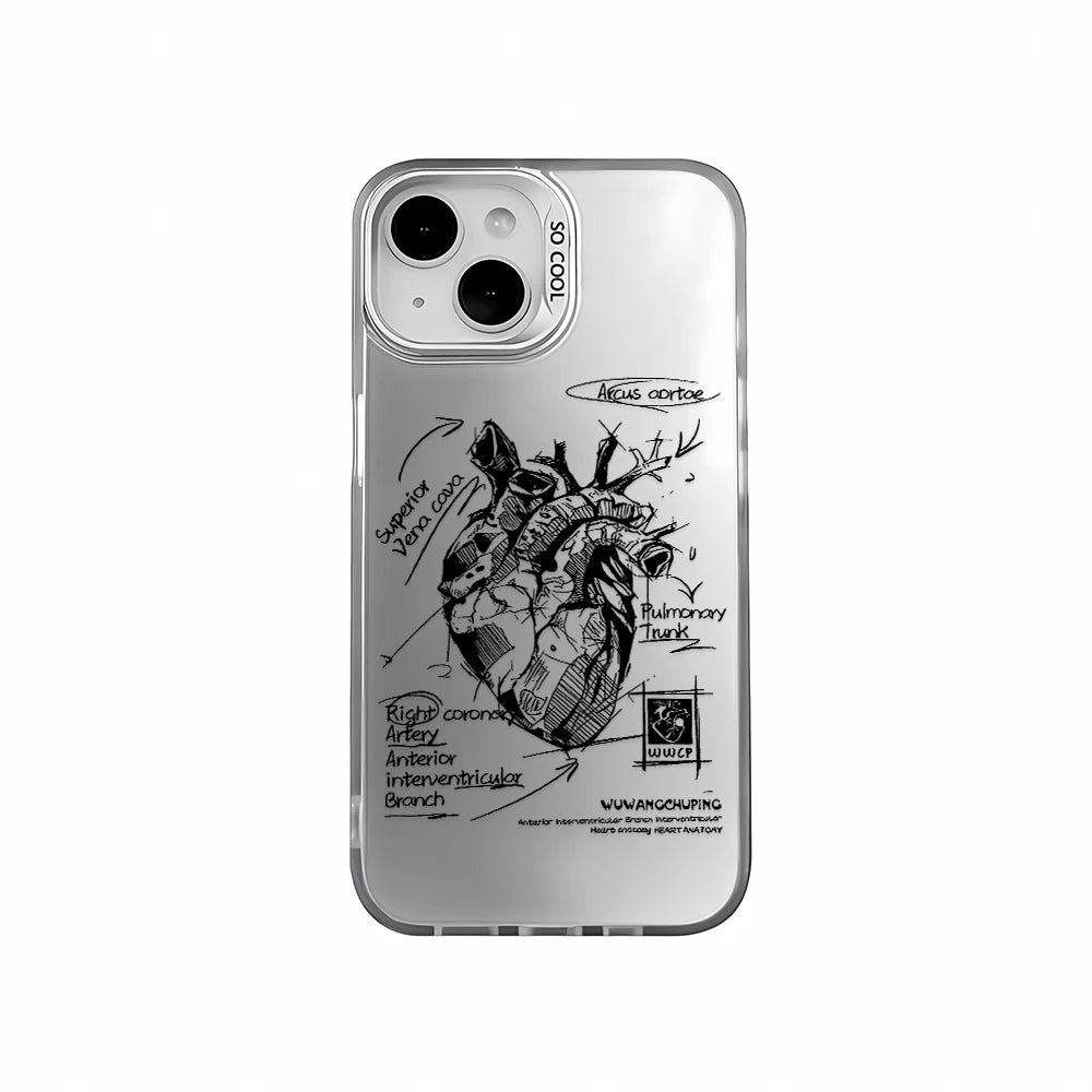 Creative Cardiovascular model Heart Medical Phone Case For iPhone 15 Pro Max 11 12 13 14 16 Pro XS XR 7 8 Plus Anti-drop Cover RELUX.STORE