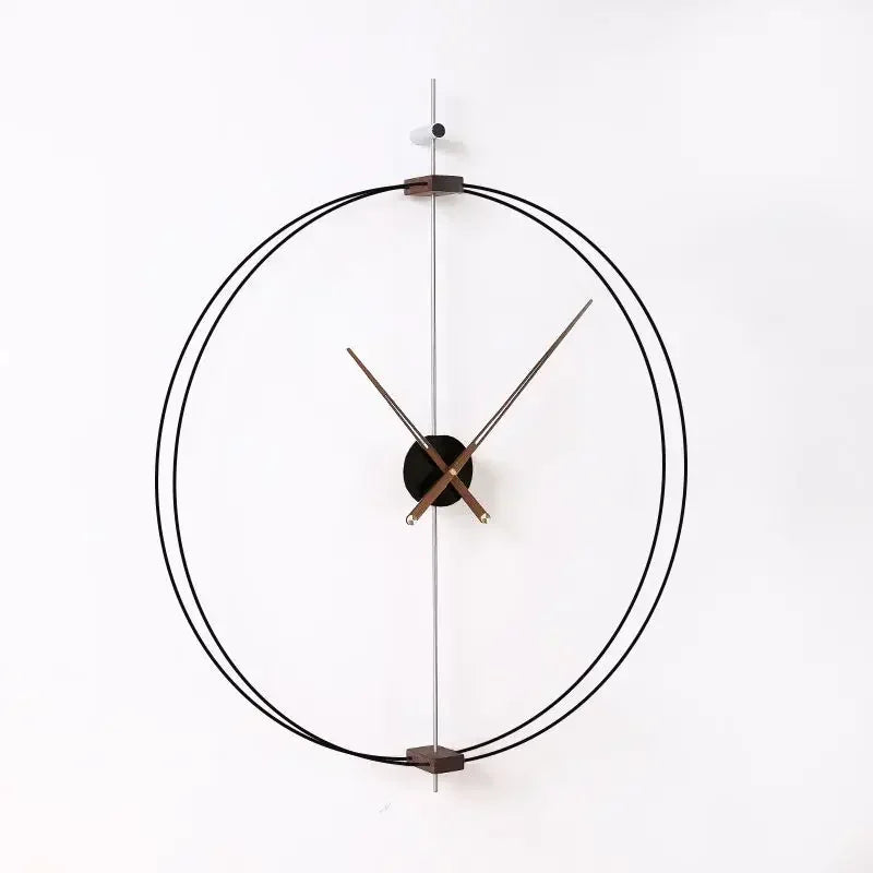 Spanish Minimalist Wall Clock Creative Luxury Living Room Art Clocks Solid Wood Pointer Large Wall Clock Silent Movement Clocks RELUX.STORE