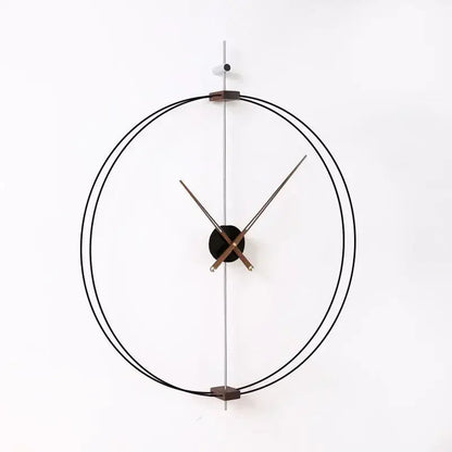 Spanish Minimalist Wall Clock Creative Luxury Living Room Art Clocks Solid Wood Pointer Large Wall Clock Silent Movement Clocks RELUX.STORE