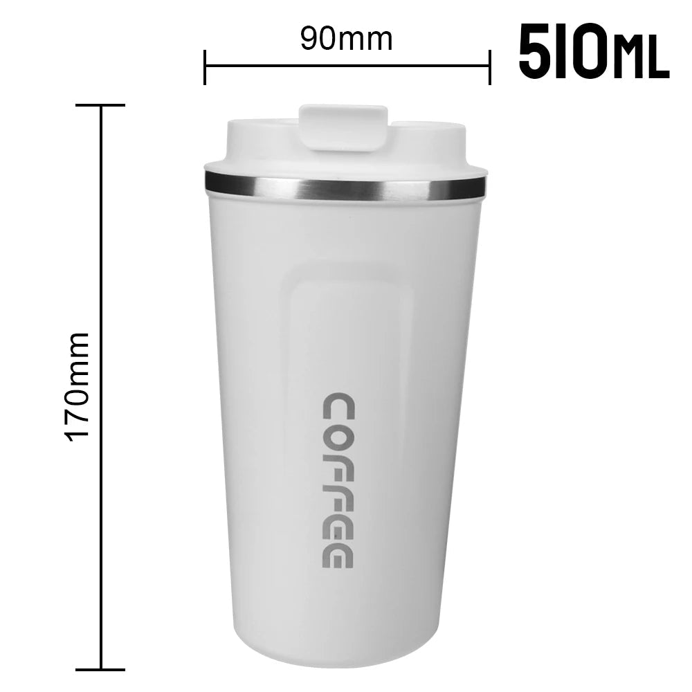 Thermo Cafe Coffee Mug Car Thermos Mug 380/510ML Leak_Proof Travel Thermo Cup for Tea Water Coffee Double Stainless Steel RELUX.STORE