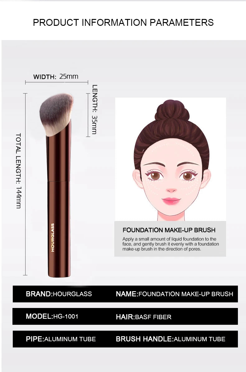 Hourglass Makeup Brush- No.21 Ambient Soft Glow Foundation Brush Soft Fiber Hair Fashion Design Single Face Brush RELUX.STORE