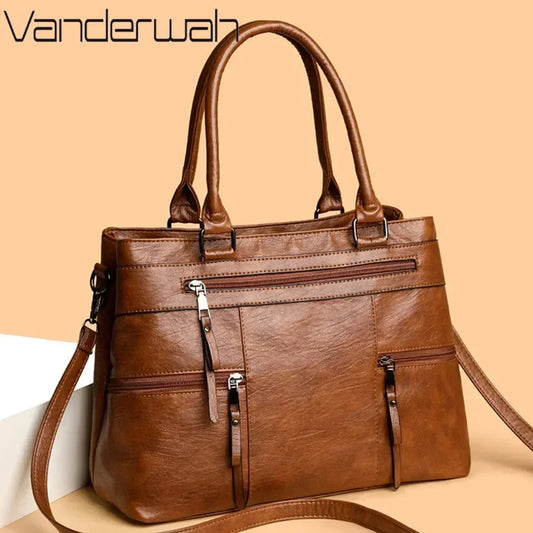 Elegant Handbag for Women High Quality Leather Top-Handle Bags Purse Ladies Shoulder Crossbody Bag Large Casual Tote 2025 Hot RELUX.STORE