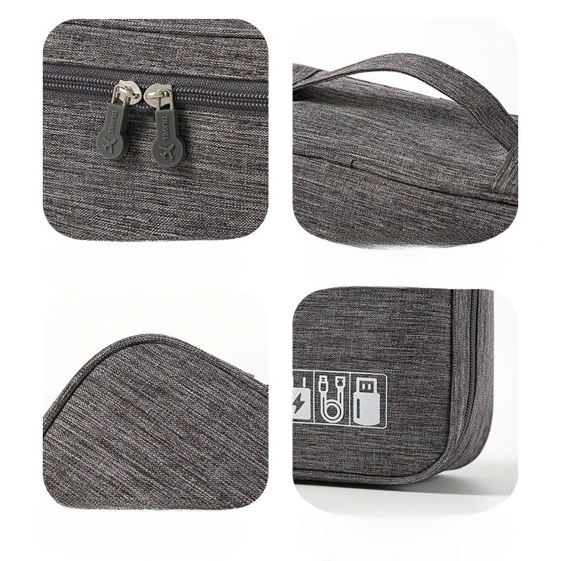 Handheld Digital Bag Multifunctional Large Capacity Moistureproof Mesh Earphone Charger Data Cable USB Travel Protective Case1PC