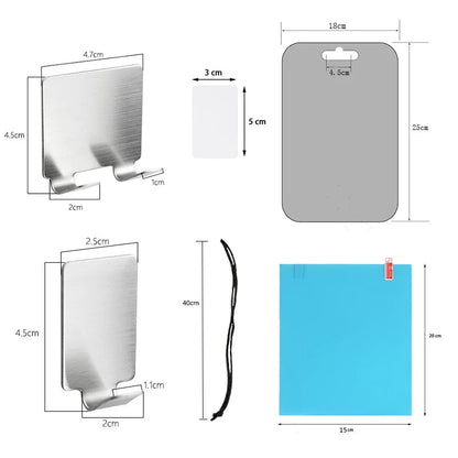 Acrylic Anti Fog Mirror Bathroom Tools Shower Shaving Fogless Mirror Washroom Travel Accessories With Wall Suction For Men Women