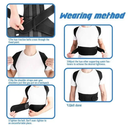 Posture corrector with breathable shoulder and waist straps for boys and girls RELUX.STORE