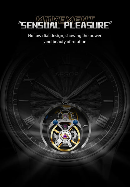 AESOP Official Watch Store Flying Tourbillon Movement Mechanical Wristwatches Skeleton Watches for Menes Luxury Waterproof 2025A