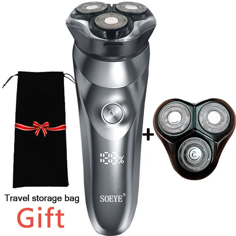 Electric Shaver for Men'S Electric Shaver Smart Razor for Beard Timmer IPX7 Waterproof Wet and Dry Shaving Machine Men Shaver