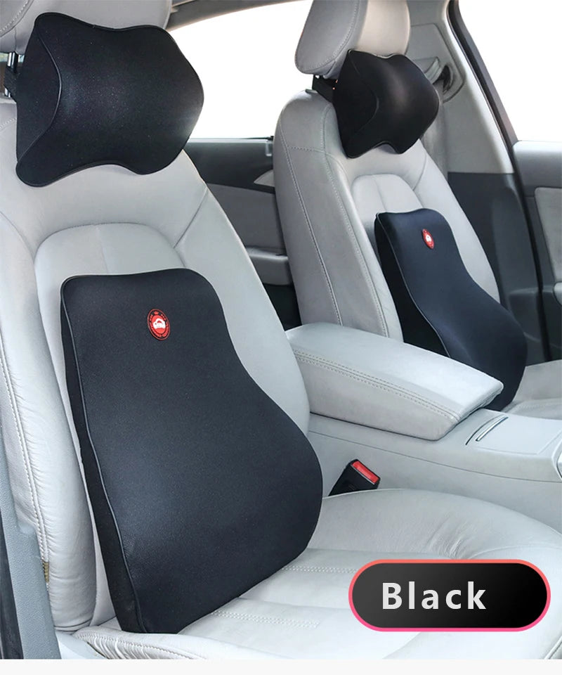 Memory Foam Car Seat Pillow Car Neck Pillow Protective Lumbar Back Support Breathable Car Headrest Cushion For Travel