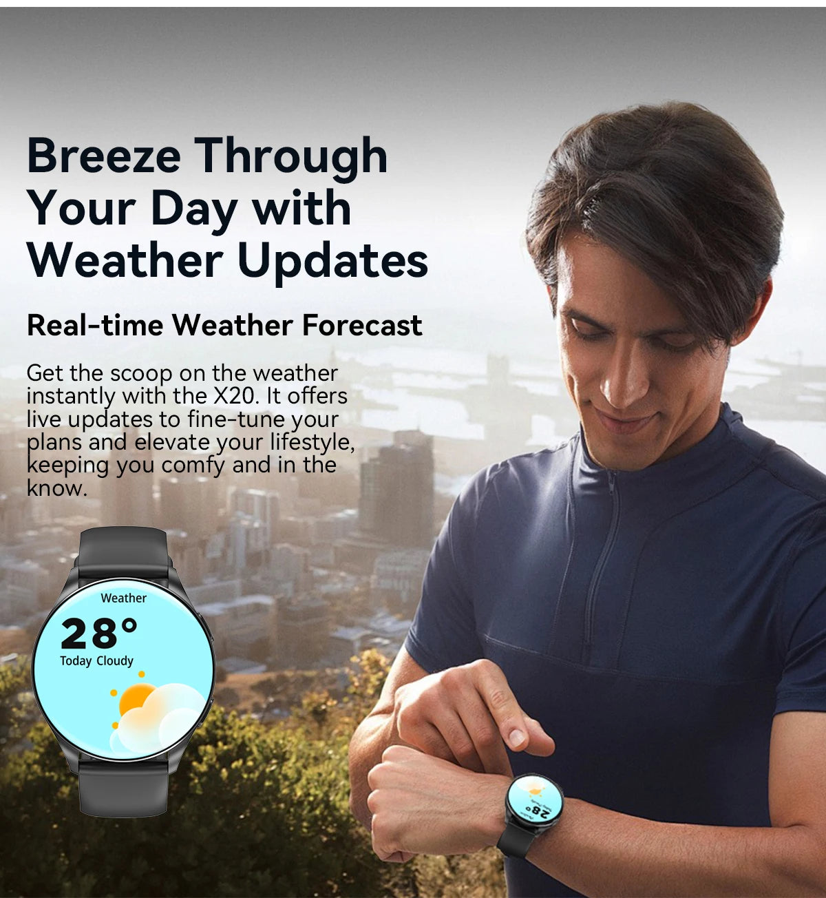 Blackview 2024 New Smartwatch X20 Watch AMOLED Display Hi-Fi Bluetooth Phone Calls Health and Fitness Tracking  for ISO Android