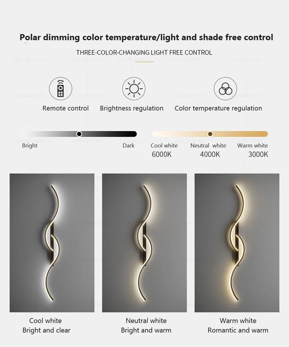Modern LED Wall Lamp Minimalist Led Light Bedroom Bedside Long Strip Wall Sconces Living Room Sofa Home Indoor Lighting Fixture RELUX.STORE