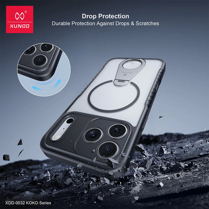 Xundd for iPhone 17 Pro Max 17 Pro 17 Air Magnetic Case with Kickstand,360° Fully Adjustable Stand Matte Transprent Phone Case RELUX.STORE