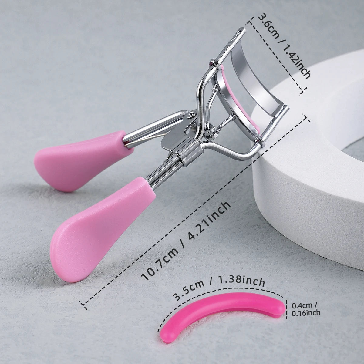 Portable Eyelash Curler with 15 Silicone Pads and Stainless Steel Eyelash Curler, Used for Eyelash Extension and Curling Tools RELUX.STORE