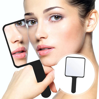 1Pcs Plastic Handle Handheld Makeup Vanity Mirror Portable Square Eyelash Extension Mirror Women Cosmetic Beauty Salon Supplies RELUX.STORE