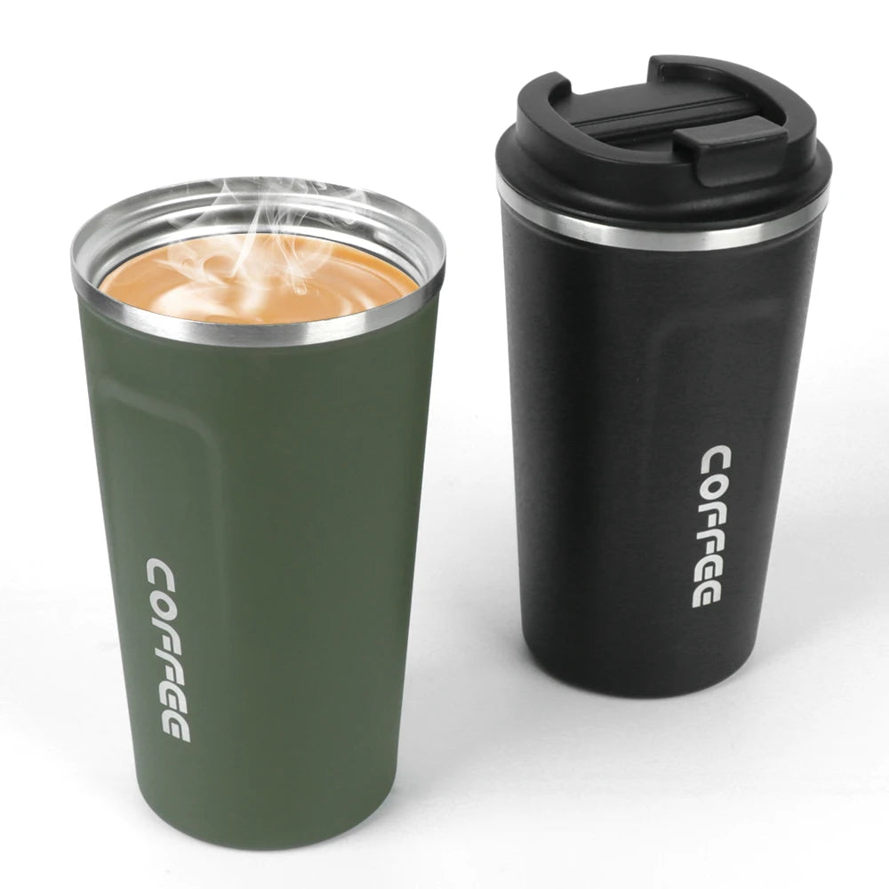 Thermo Cafe Coffee Mug Car Thermos Mug 380/510ML Leak_Proof Travel Thermo Cup for Tea Water Coffee Double Stainless Steel RELUX.STORE