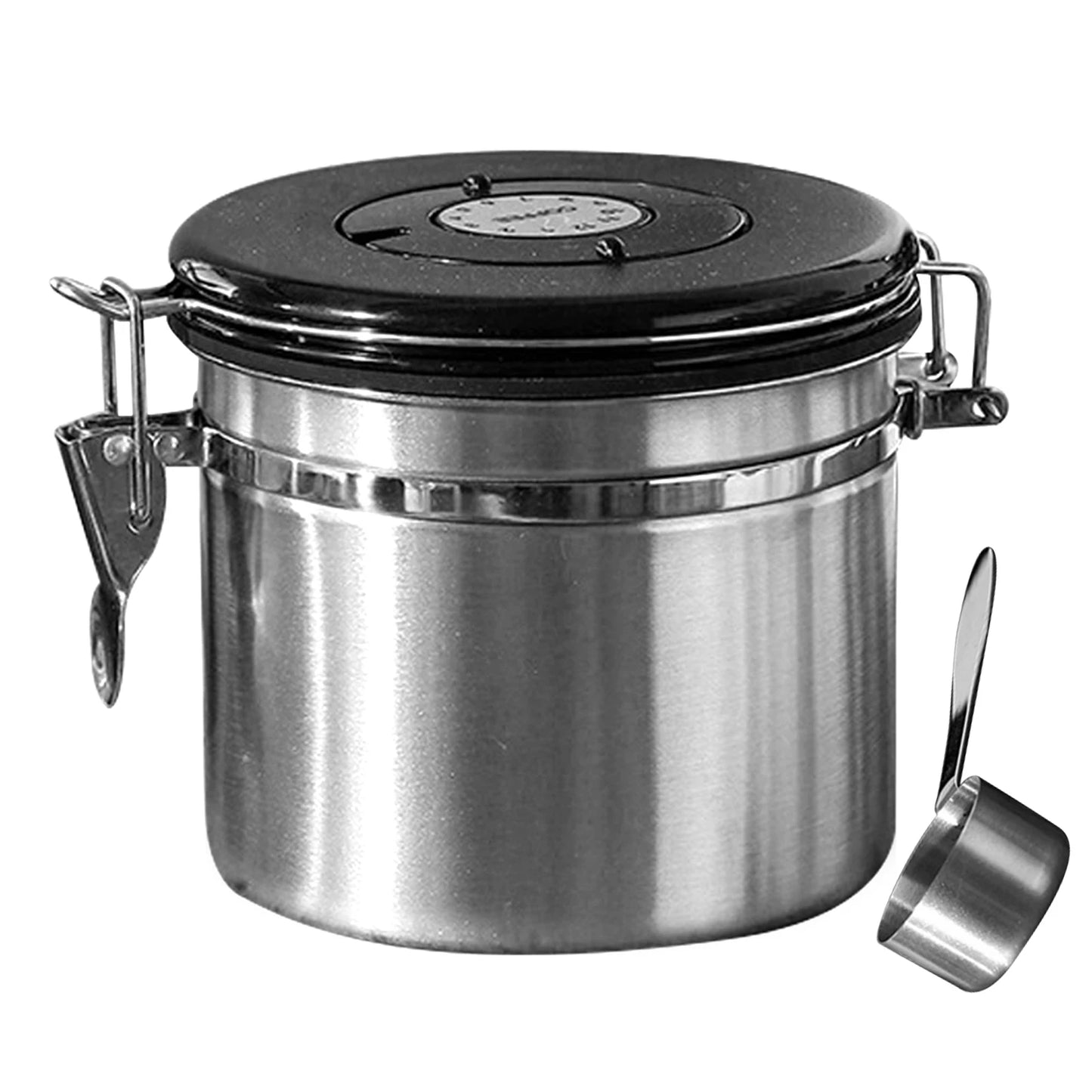 Coffee Beans Vacuum Sealed Jug,Stainless Steel Food Airtight Container for Kitchenware,Portable Grain Storage Can for Kitchen