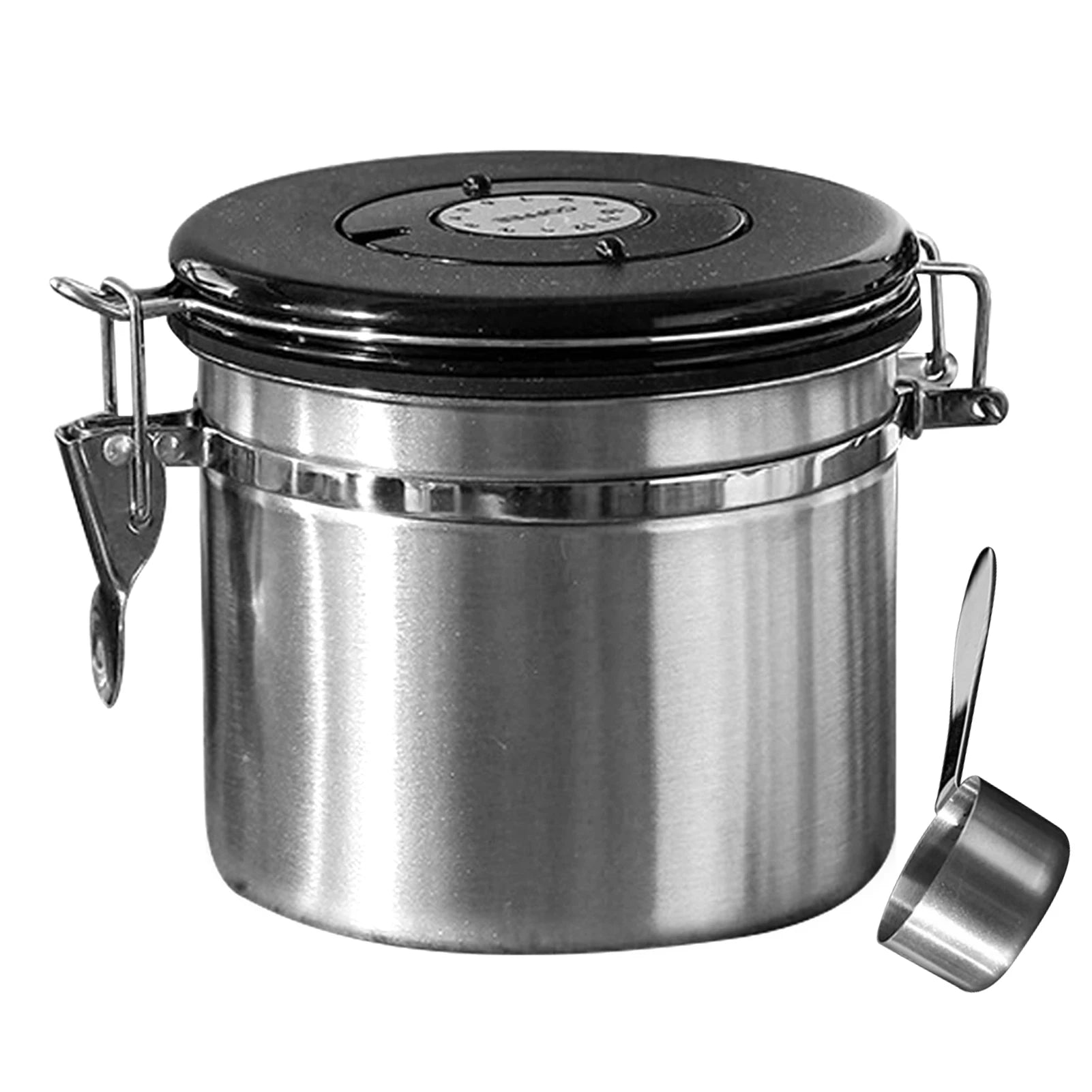 Coffee Beans Vacuum Sealed Jug,Stainless Steel Food Airtight Container for Kitchenware,Portable Grain Storage Can for Kitchen