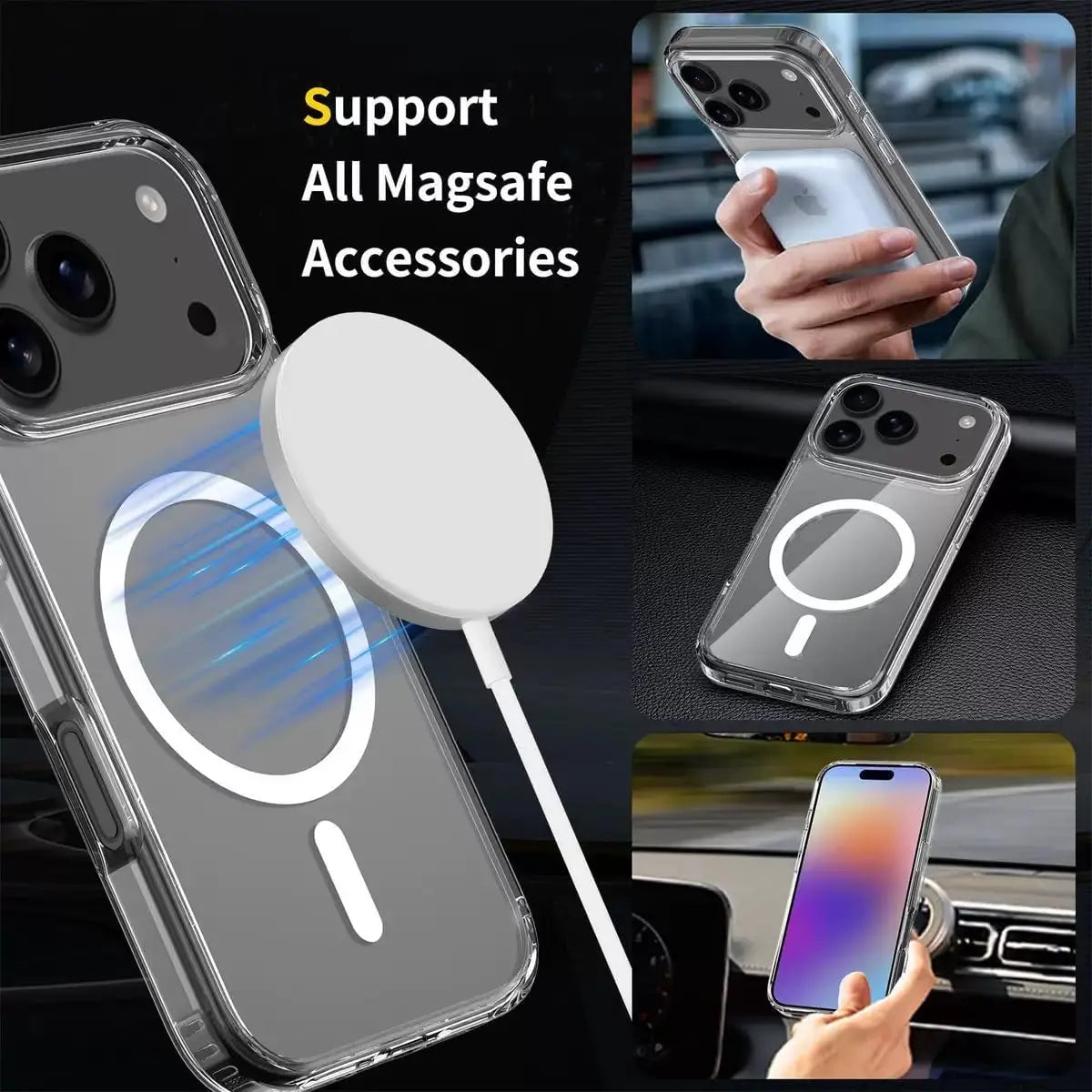 Strong Magnetic Case For iPhone 17 Pro Max/17Pro/17Air Transparent Phone Cover For iPhone 17 Suit for Magsafe Charging Shell RELUX.STORE
