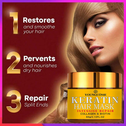 Hair Repairs Hair Mask Biotin Collagen Keratin Treatment Hairs Conditioner Hair Essential Oil Nourishing for Dry Damaged RELUX.STORE