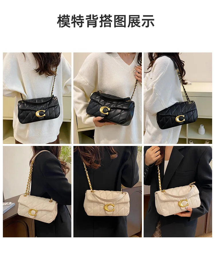 Luxury Fashion Women's Chain Handbag PU Leather Girls Shoulder Messenger Bag Brand lightweight Commuting Bag Tassel Square Bag RELUX.STORE