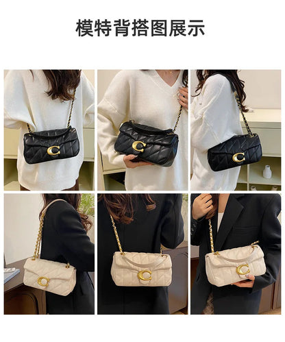 Luxury Fashion Women's Chain Handbag PU Leather Girls Shoulder Messenger Bag Brand lightweight Commuting Bag Tassel Square Bag RELUX.STORE