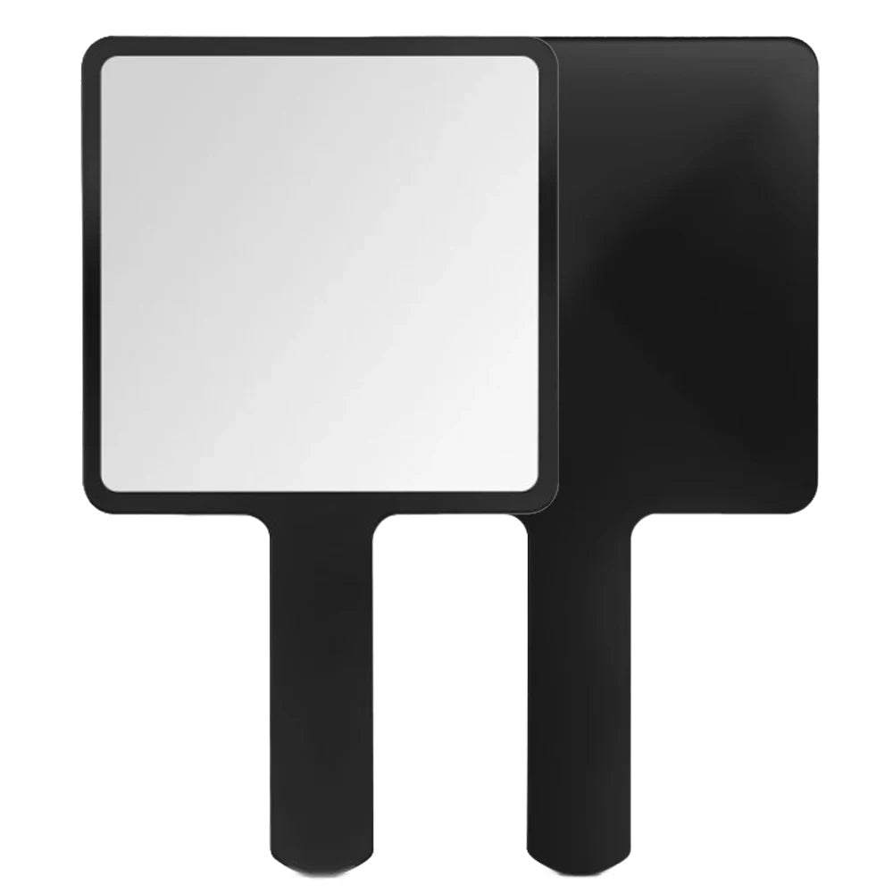 1Pcs Plastic Handle Handheld Makeup Vanity Mirror Portable Square Eyelash Extension Mirror Women Cosmetic Beauty Salon Supplies RELUX.STORE