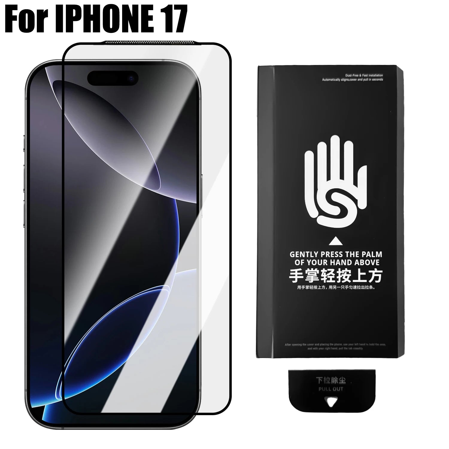 1-3Pcs For iPhone 17 Air Pro Max Tempered Glass Screen Protector One Hand Easy Install Kit Clear HD Protective Film for iPhone17 RELUX.STORE