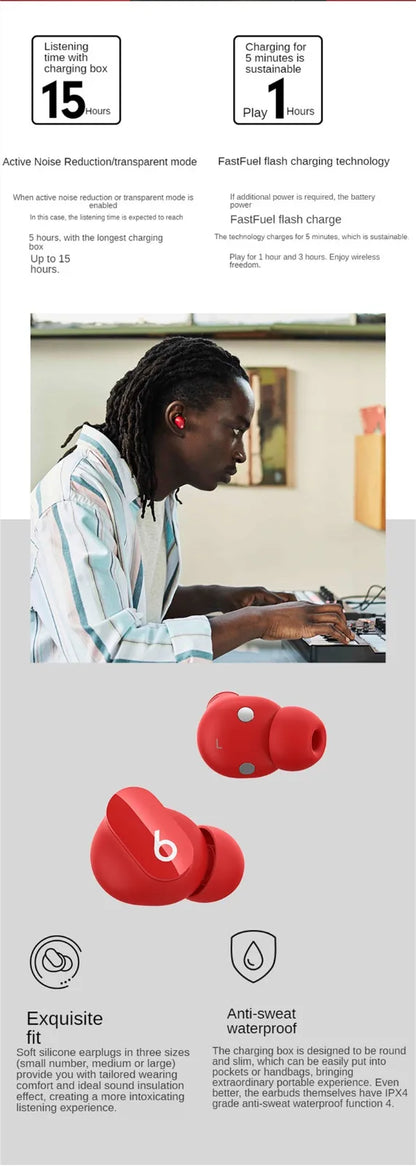 Studio Buds Wireless Bluetooth Earbuds Noise Reduction Headset Ipx4 Waterproof Earphones Compatible With Android