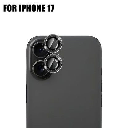 For iPhone 17 Pro Max 17Air 16 Metal Glitter Bling Lens Film HD Glass Camera Protective Cap For iPhone15 Camera Protector Ring RELUX.STORE