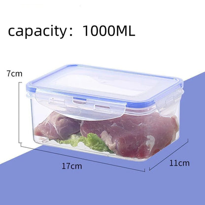 Sealed rectangular refrigerator storage box with lid Plastic crisper microwave-heated lunch box with lid