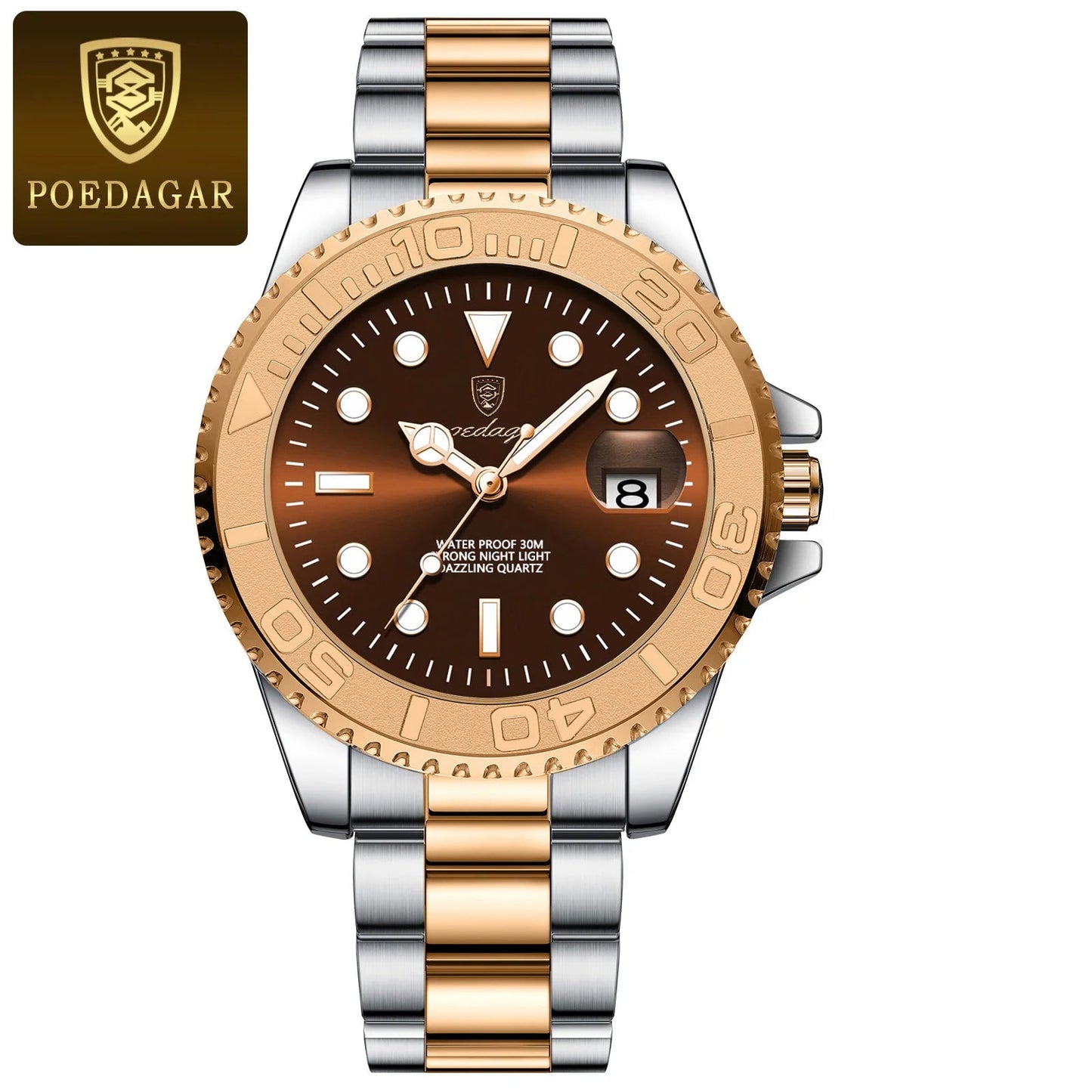 POEDAGAR Luxury Men Watch Business Quartz Man Clock Sports Waterproof Luminous Date Stainless Steel Men's Watches Male Reloj+box RELUX.STORE
