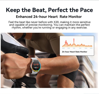 Blackview 2024 New Smartwatch X20 Watch AMOLED Display Hi-Fi Bluetooth Phone Calls Health and Fitness Tracking  for ISO Android
