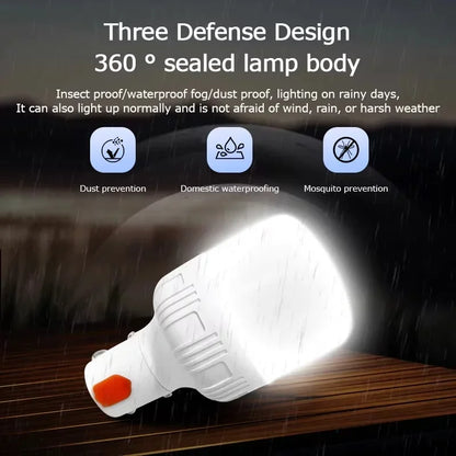 Portable Rechargeable LED Street Camping Light with Hook Dimmable Tent Lantern USB Charging Emergency Multifunctional LED Lamp