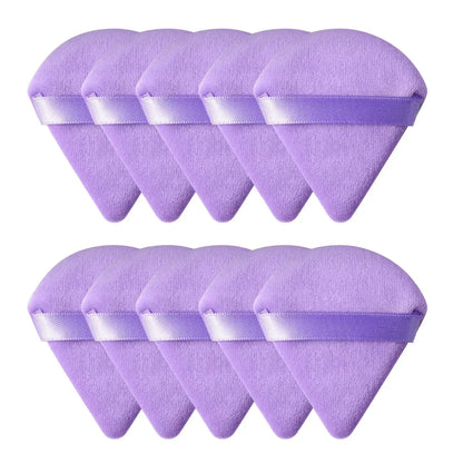 10/20Pcs Triangle Velvet Powder Puff Pizza Flours Mini Face Makeup Sponge Cosmetics Washable Lightweight Makeup Tool RELUX.STORE